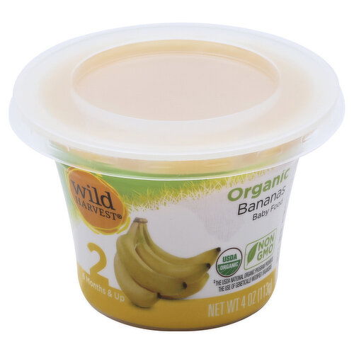 Wild Harvest Baby Food, Organic, Bananas, 2 (6 Months & Up)