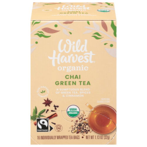 Wild Harvest Green Tea, Organic, Chai