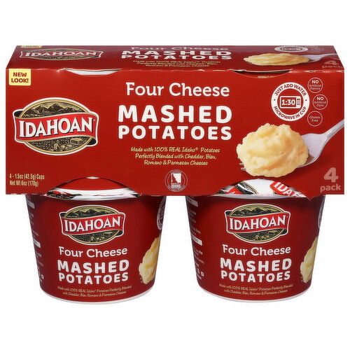 Idahoan Mashed Potatoes, Four Cheese, 4 Pack