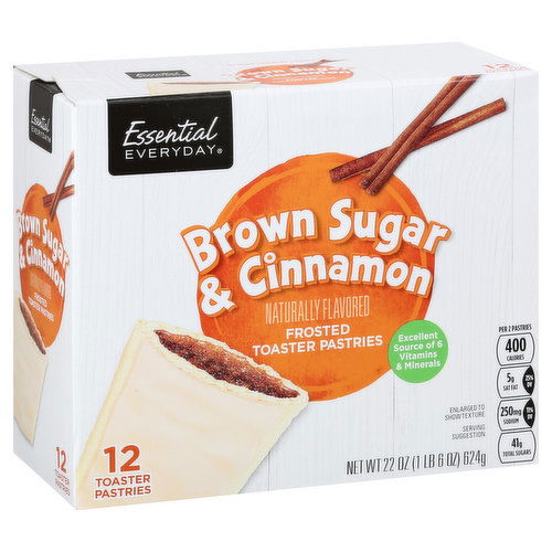 Essential Everyday Toaster Pastries, Brown Sugar & Cinnamon, Frosted