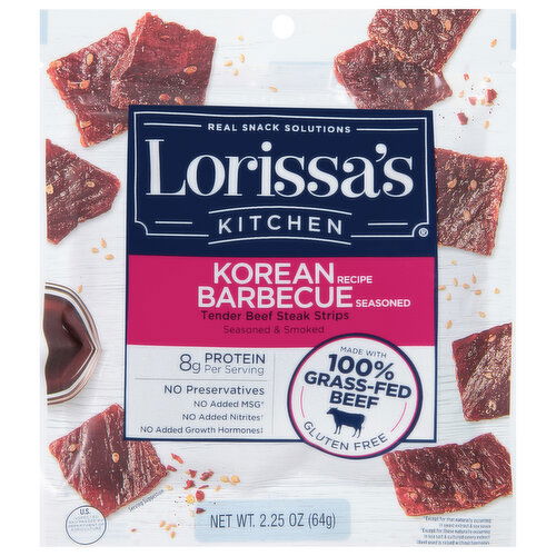 Lorissa's Kitchen Beef Steak Strips, Tender, Korean Barbecue