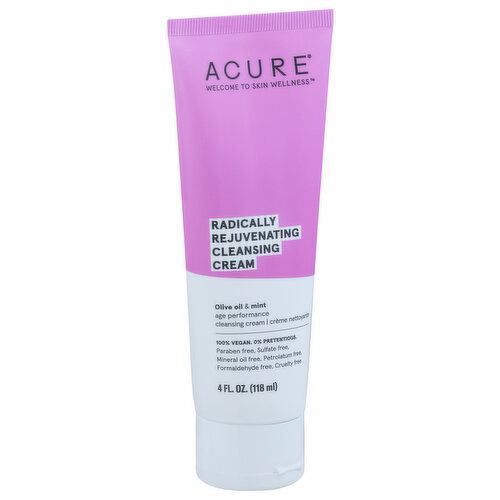 Acure Cleansing Cream, Radically Rejuvenating, Olive Oil & Mint