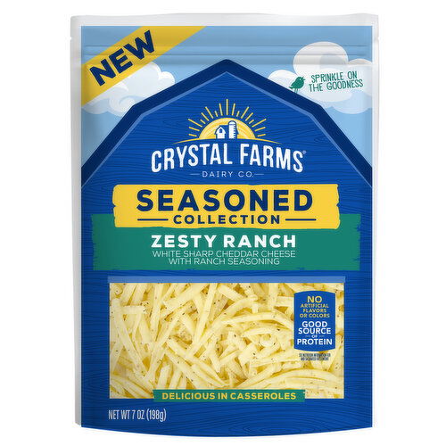 Crystal Farms Zesty Ranch Seasoned Shredded Cheese