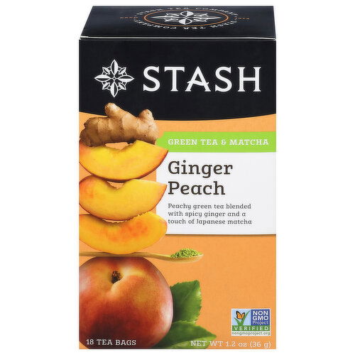 Stash Tea Bags Ginger Peach Green Tea & Matcha