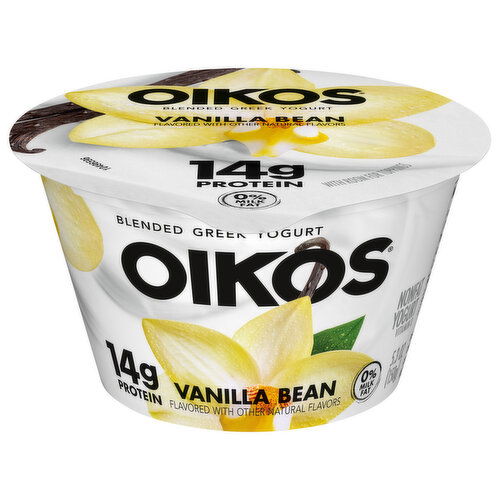 Oikos Yogurt, Nonfat, Blended, Greek, Vanilla Bean