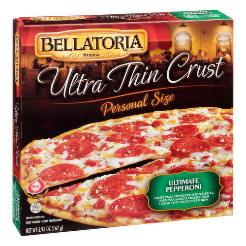 Bellatoria Pizza, Ultra Thin Crust, Ultimate Pepperoni, Personal Size