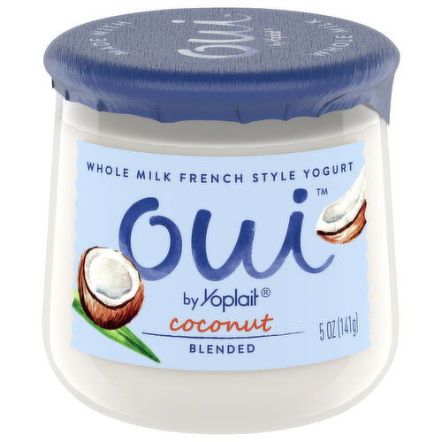 Oui Yogurt, Coconut, French Style, Whole Milk, Blended