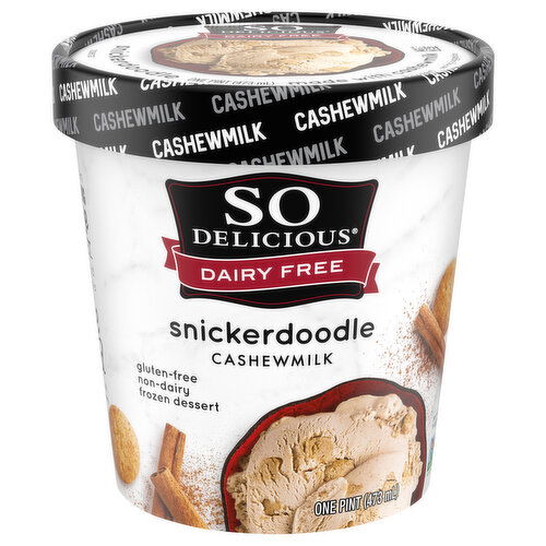 So Delicious Dairy Free Frozen Dessert, Non-Dairy, Gluten-Free, Snickerdoodle, Cashewmilk