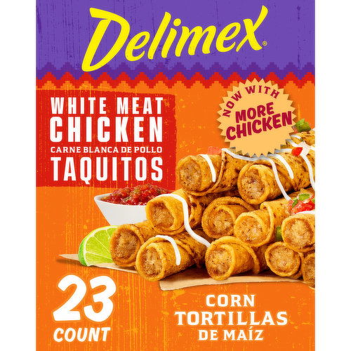 Delimex White Meat Chicken Corn Taquitos Frozen Snacks