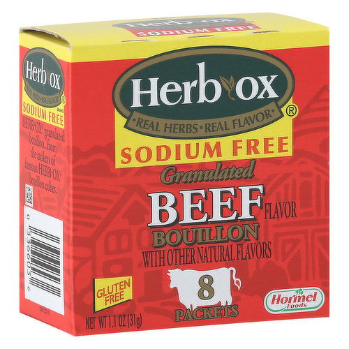 Herb-Ox Sodium Free Bouillon, Beef Flavor, Granulated