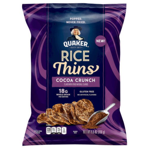 Quaker Rice Thins, Cocoa Crunch