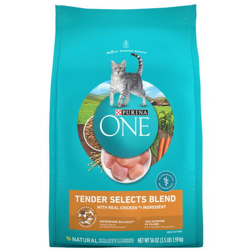 Purina One Cat Food, Tender Selects Blend with Real Chicken, Adult