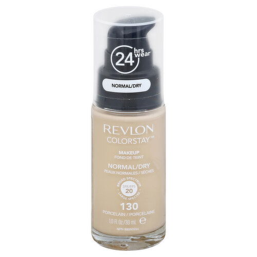 Revlon ColorStay Makeup, Normal/Dry, Porcelain 130, Broad Spectrum SPF 20