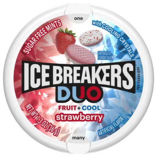 Ice Breakers Mints, Strawberry, Duo, Fruit + Cool, Sugar Free