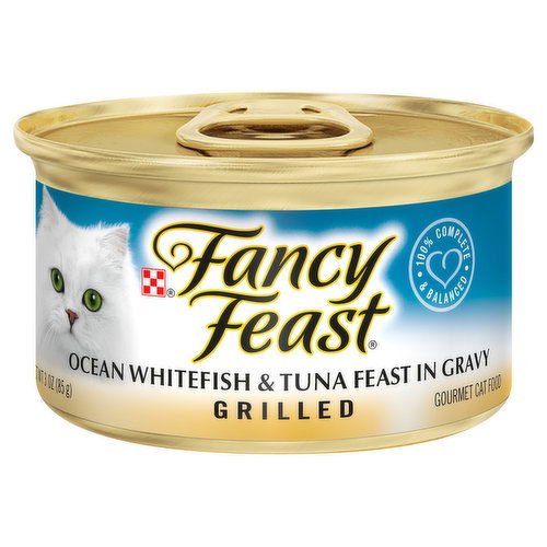 Fancy Feast Gourmet Cat Food, Grilled, Ocean Whitefish & Tuna Feast in Gravy