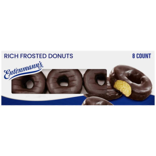 Entenmann's Rich Frosted Chocolate Donuts, 8 count, 16.5 oz