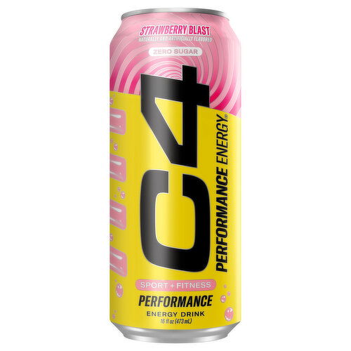 C4 Performance Energy Energy Drink, Zero Sugar, Strawberry Blast, Sport + Fitness