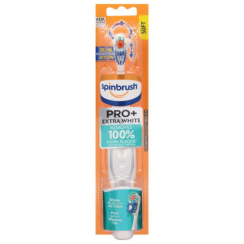 Spinbrush Pro+ Powered Toothbrush, Dual Action, Soft