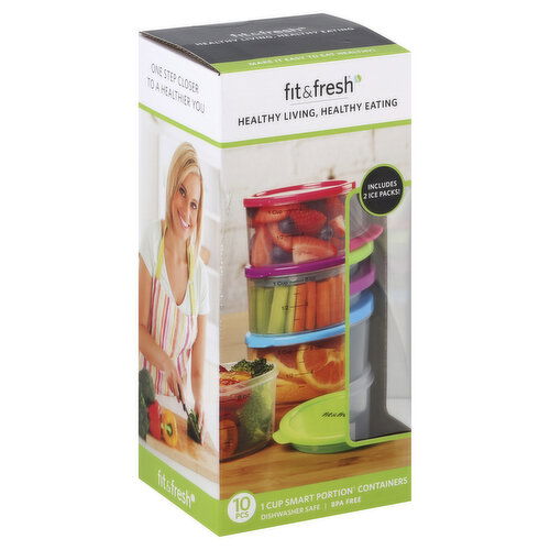 Fit & Fresh Containers, Smart Portion, 10 Pieces