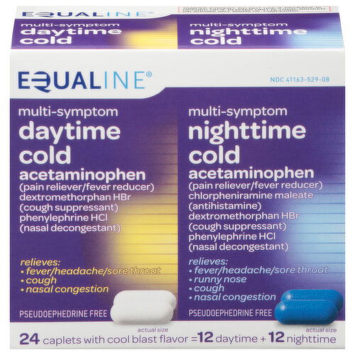 Equaline Cold, Multi-Symptom, Daytime/Nighttime, Caplets