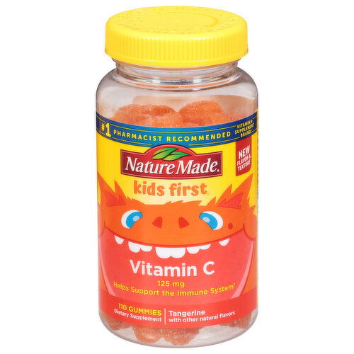 Nature Made Kids First Vitamin C, 125 mg, Gummies, Tangerine