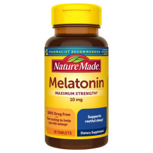 Nature Made Melatonin, Maximum Strength, 10 mg, Tablets