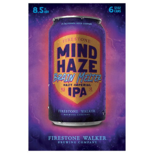 Firestone Walker Mind Haze Beer, Hazy Imperial IPA, Brain Melter