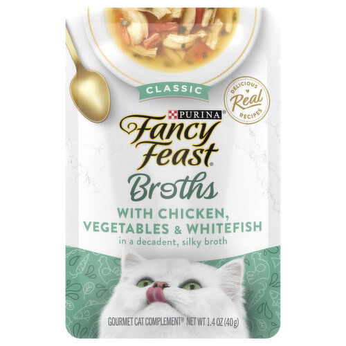 Fancy Feast Broths Limited Ingredient Wet Cat Food Complement, Broths Classic With Chicken & Whitefish