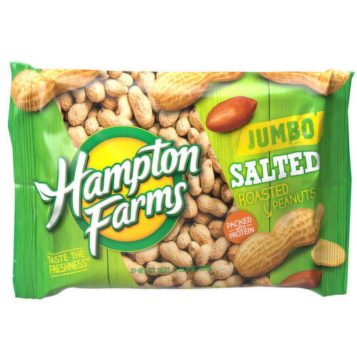 Hampton Farms Peanuts, Salted, Roasted, Jumbo