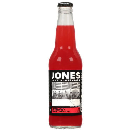 Jones Cane Sugar Soda, Straw-Berry Lime