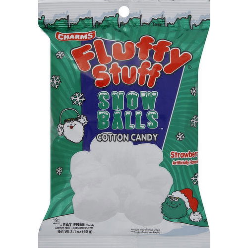 Charms Fluffy Stuff Cotton Candy, Snow Balls, Strawberry