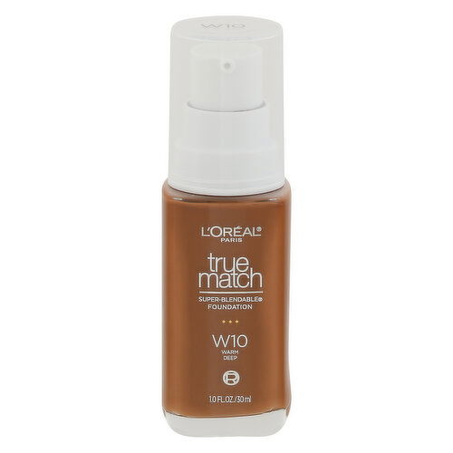 L'Oreal True Match Foundation, Super-Blendable, Warm Deep W10
