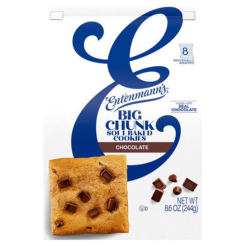 Entenmann's Cookies, Soft Baked, Chocolate, Big Chunk