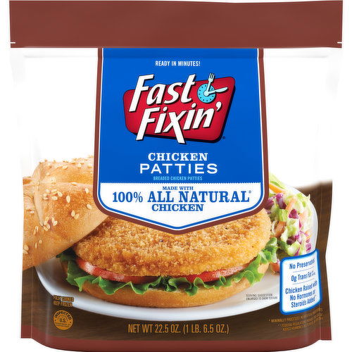 Fast Fixin Fast Fixin'® Chicken Breast Patties, 22.5 oz (Frozen)