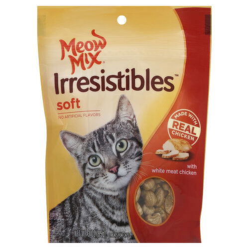 Meow Mix Irresistibles Treats for Cats, with White Meat Chicken, Soft