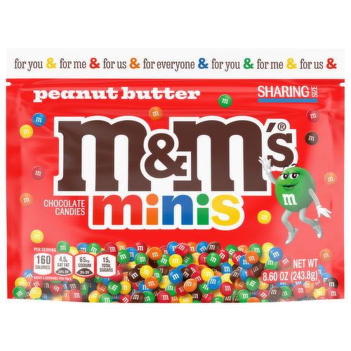 M&M's Chocolate Candies, Peanut Butter, Minis, Sharing Size