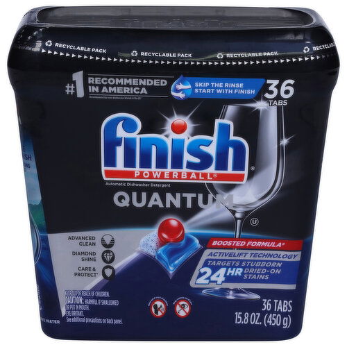 Finish Powerball Dishwasher Detergent, Automatic, Quantum