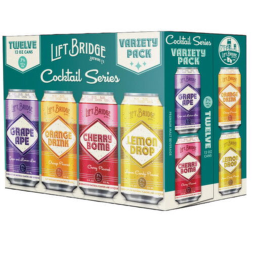 Lift Bridge Cocktail Series, Variety Pack, 12 cans