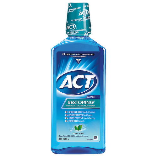 ACT Mouthwash, Anticavity Fluoride, Cool Mint, Restoring