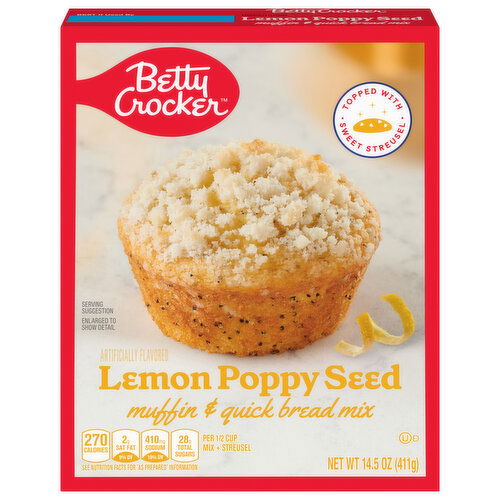 Betty Crocker Muffin & Quick Bread Mix, Lemon Poppy Seed