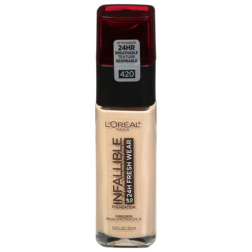 L'Oreal Infallible Foundation, True Beige 420, Broad Spectrum SPF 25