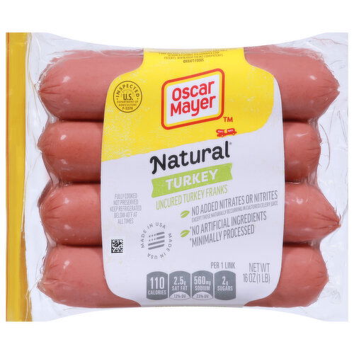 Oscar Mayer Natural Turkey Franks, Uncured