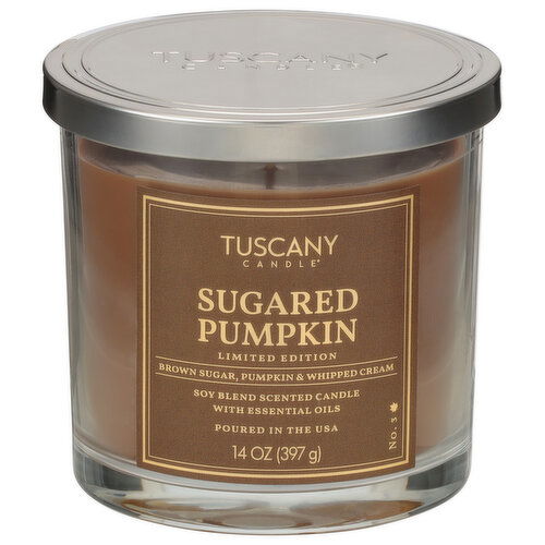 Tuscany Candle Soy Blend Sugared Pumpkin Candle with Essential Oils