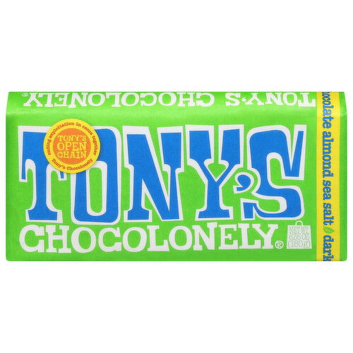 Tony's Chocolonely Dark Chocolate, Almond Sea Salt