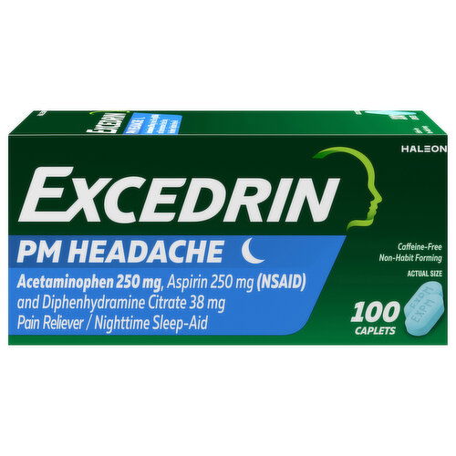 Excedrin Pain Reliever/Nighttime Sleep-Aid, PM Headache, Caplets