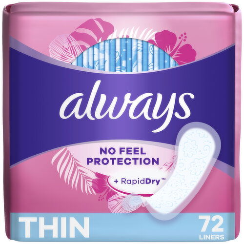 Always Daily Liners Daily Liners, Regular Absorbency, Unscented