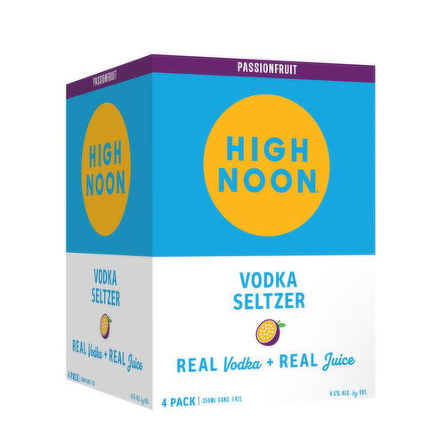 High Noon Passionfruit Vodka Hard Seltzer 355ml Can 4pk