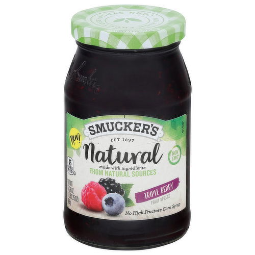 Smucker's Fruit Spread, Triple Berry, Natural