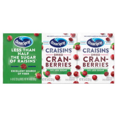 Ocean Spray Cranberries, Dried, 50% Less Sugar