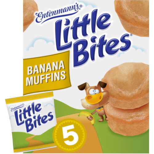 Entenmann's Little Bites Banana Mini Muffins, 5 count, (4 ct each), 8.25 lbs Case